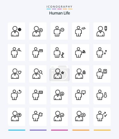 Illustration for Creative Human 25 OutLine icon pack  Such As profile. markup. body. human. body - Royalty Free Image