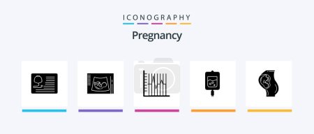 Ilustración de Pregnancy Glyph 5 Icon Pack Including sugar test. blood. baby. recovery. statistics. Creative Icons Design - Imagen libre de derechos