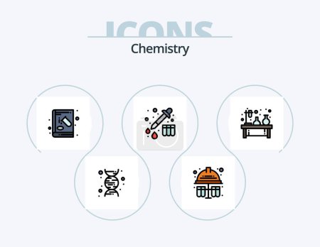 Illustration for Chemistry Line Filled Icon Pack 5 Icon Design. fan. year. drum. new. china - Royalty Free Image