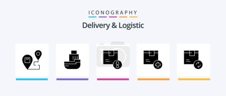 Illustration for Delivery And Logistic Glyph 5 Icon Pack Including delivery. add. shipping. product. delivery. Creative Icons Design - Royalty Free Image