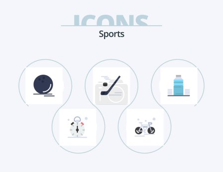 Illustration for Sports Flat Icon Pack 5 Icon Design. winter. hockey. sport. watchkit. sport - Royalty Free Image