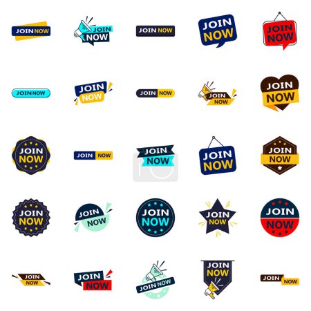 Téléchargez les illustrations : 25 Versatile Typographic Banners for promoting membership across media - en licence libre de droit