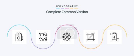 Ilustración de Complete Common Version Line 5 Icon Pack Incluyendo herramientas. gráfico. servidor. diseño. Ui. - Imagen libre de derechos