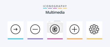 Illustration for Multimedia Line 5 Icon Pack Including media. multimedia. multimedia. media player. remove. Creative Icons Design - Royalty Free Image