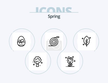 Illustration for Spring Line Icon Pack 5 Icon Design. camp. fly. spring. baloons. nature - Royalty Free Image