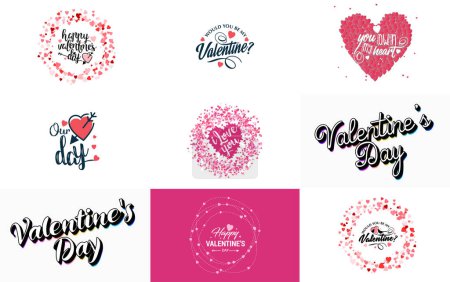 Photo for Be My Valentine lettering with a heart design. suitable for use in Valentine's Day cards and invitations - Royalty Free Image