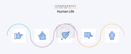 Ilustración de Human Blue 5 Icon Pack Including . person. love. man. thumbs - Imagen libre de derechos
