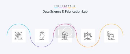 Illustration for Data Science And Fabrication Lab Line 5 Icon Pack Including tools. engineering. knowledge. network. human - Royalty Free Image