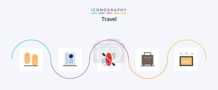 Illustration for Travel Flat 5 Icon Pack Including . travel. hotel. sign. travel - Royalty Free Image