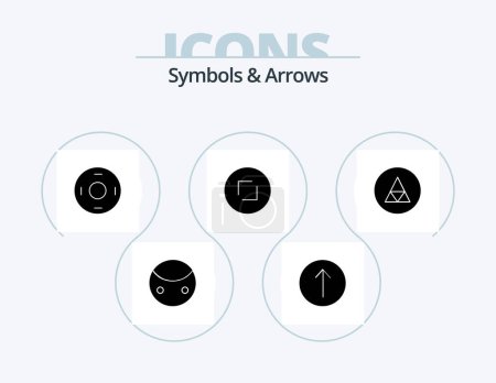 Illustration for Symbols and Arrows Glyph Icon Pack 5 Icon Design. sign. magic. sign. zoom. circle - Royalty Free Image