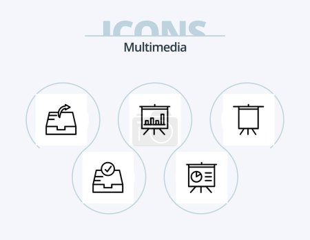 Illustration for Multimedia Line Icon Pack 5 Icon Design. . mailbox. - Royalty Free Image