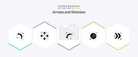 Illustration for Arrow 25 Glyph icon pack including multimedia. direction. right arrow. arrow. pointer - Royalty Free Image