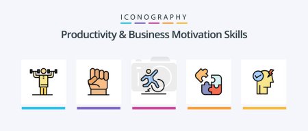 Illustration for Productivity And Business Motivation Skills Line Filled 5 Icon Pack Including false. business. partnership. aspiration. path. Creative Icons Design - Royalty Free Image
