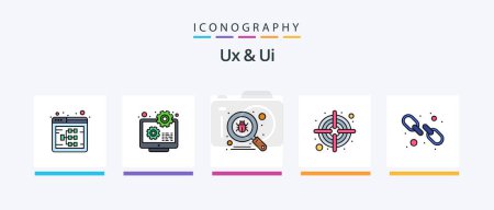Téléchargez les illustrations : Ux And Ui Line Filled 5 Icon Pack Including . user interface design. wireframe. ui sliders. page. Creative Icons Design - en licence libre de droit