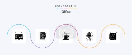 Illustration for Office Glyph 5 Icon Pack Including data. applicant. coffee. seat. chair - Royalty Free Image