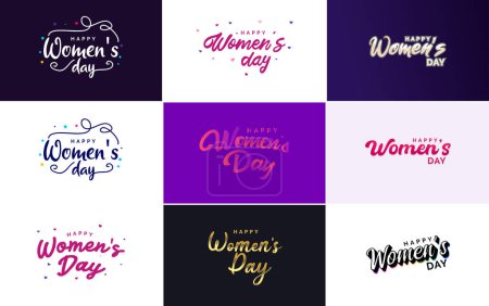 Illustration for Set of Happy International Woman's Day signs. emblems. and vector design elements. including signs. labels. and badges collection suitable for use in a variety of designs - Royalty Free Image