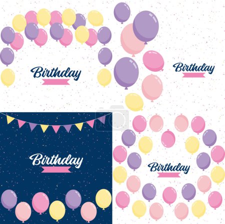 Illustration for Happy Birthday design with a vintage. typewriter font and a paper texture background - Royalty Free Image