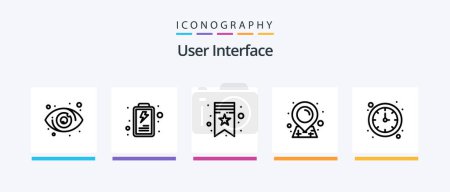 Illustration for User Interface Line 5 Icon Pack Including . tag. user. airdrop. Creative Icons Design - Royalty Free Image