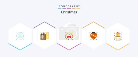 Illustration for Christmas 25 Flat icon pack including gift. hands. christmas. tree. christmas - Royalty Free Image