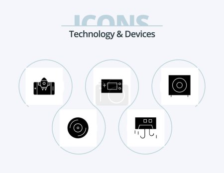 Ilustración de Dispositivos Glyph Icon Pack 5 Icon Design. productos. electrónica. dispositivos. dispositivos. cohete - Imagen libre de derechos