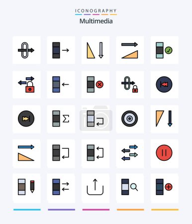 Illustration for Creative Multimedia 25 Line FIlled icon pack  Such As cell. data. check. column. lock - Royalty Free Image