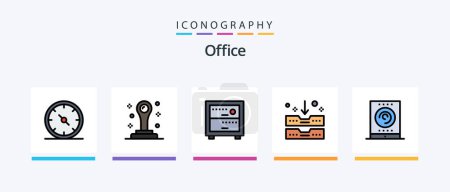 Illustration for Office Line Filled 5 Icon Pack Including . office. business. gauge. business. Creative Icons Design - Royalty Free Image