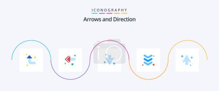 Illustration for Arrow Flat 5 Icon Pack Including . direction. full. up. arrow - Royalty Free Image