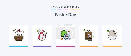 Ilustración de Easter Line Filled 5 Icon Pack Including building. egg. easter. easter. paper. Creative Icons Design - Imagen libre de derechos