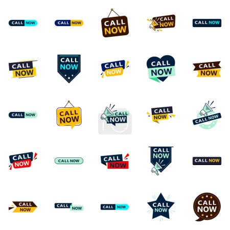 Ilustración de Call Now 25 Unique Typographic Designs to stand out and drive phone calls - Imagen libre de derechos