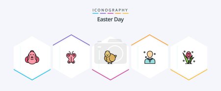 Illustration for Easter 25 FilledLine icon pack including preacher. male. nature. church. happy - Royalty Free Image