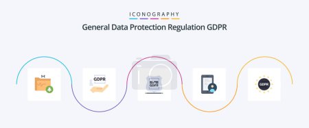 Illustration for Gdpr Flat 5 Icon Pack Including gdpr. security. data privacy. secure. private - Royalty Free Image