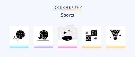 Illustration for Sports Glyph 5 Icon Pack Including six. casino. sport. dice. ball. Creative Icons Design - Royalty Free Image