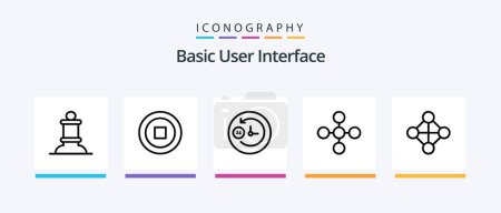 Illustration for Basic Line 5 Icon Pack Including . network. support. clock. Creative Icons Design - Royalty Free Image