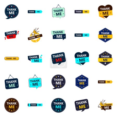 Illustration for Say Thank You in Style with Our Pack of 25 Thank Me Banners - Royalty Free Image