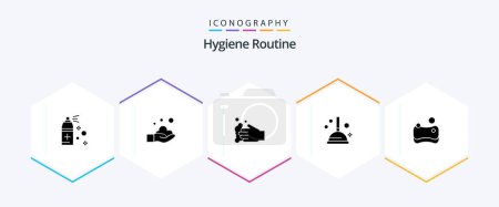 Illustration for Hygiene Routine 25 Glyph icon pack including . improvement. sponge - Royalty Free Image