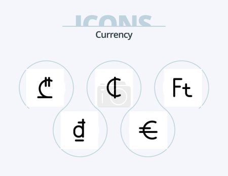 Illustration for Currency Line Filled Icon Pack 5 Icon Design. icelandic. currency . ukraine. krone . money - Royalty Free Image