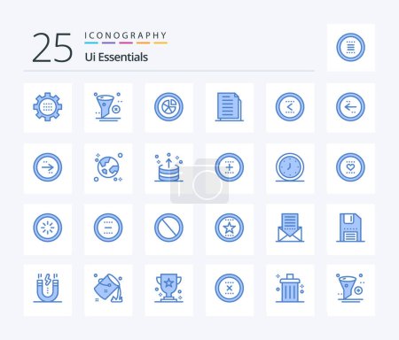 Illustration for Ui Essentials 25 Blue Color icon pack including documents. copy. remove. report. diagram - Royalty Free Image