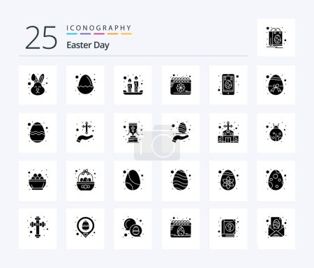 Ilustración de Easter 25 Solid Glyph icon pack including easter. spring. candles. flower. calendar - Imagen libre de derechos