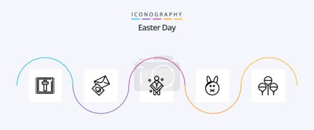 Illustration for Easter Line 5 Icon Pack Including easter. rabbit. christian. easter. preacher - Royalty Free Image