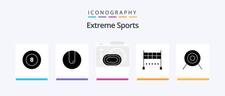 Illustration for Sport Glyph 5 Icon Pack Including . target. racetrack. sport. sport. Creative Icons Design - Royalty Free Image