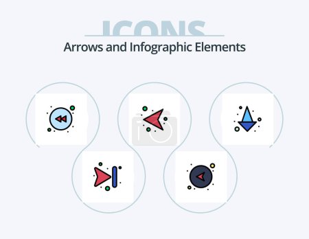Illustration for Arrow Line Filled Icon Pack 5 Icon Design. . right. . network - Royalty Free Image