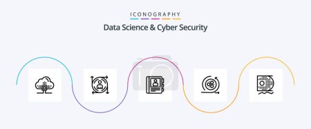 Illustration for Data Science And Cyber Security Line 5 Icon Pack Including scince. scince. phone. modeling. modeling - Royalty Free Image