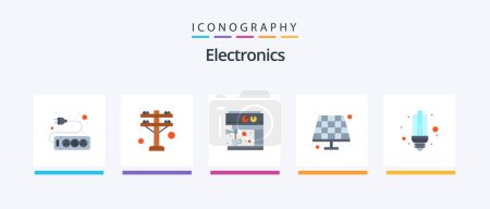 Illustration for Electronics Flat 5 Icon Pack Including . light. maker. saver. bulb. Creative Icons Design - Royalty Free Image