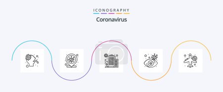 Illustration for Coronavirus Line 5 Icon Pack Including banned. infrared. coronavirus. virus infected. search - Royalty Free Image