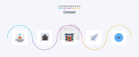 Illustration for Contact Flat 5 Icon Pack Including contact us. communication. convo. date. contact - Royalty Free Image