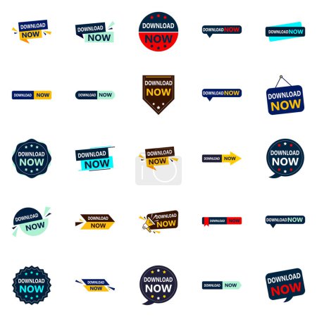 Ilustración de 25 Modern Download Now Banners for Your Business - Imagen libre de derechos