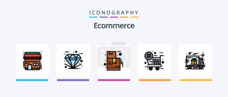 Illustration for Ecommerce Line Filled 5 Icon Pack Including calculation. present. coin. gift. ecommerce. Creative Icons Design - Royalty Free Image