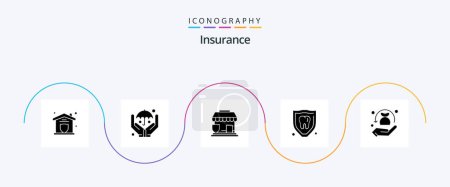 Illustration for Insurance Glyph 5 Icon Pack Including plant. insurance. protection. tooth. protection - Royalty Free Image