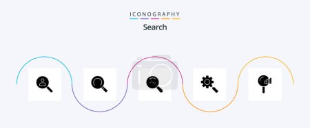 Téléchargez les illustrations : Search Glyph 5 Icon Pack Including service. find. magnifier. setting. research - en licence libre de droit