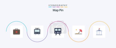 Téléchargez les illustrations : Map Pin Flat 5 Icon Pack Including . destination. traveling - en licence libre de droit